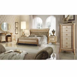 Casa Padrino Luxus Barock Kommode mit 6 Schubladen Creme / Gold H. 136 cm - Made in Italy