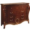 Casa Padrino Luxus Barock Kommode Dunkelbraun / Gold 133 cm - Made in Italy