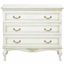 Casa Padrino Luxus Barock Kommode Weiß / Beige 100 cm - Prunkvolle Barock Möbel