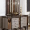 Casa Padrino Luxus Barock Kommode mit Spiegel Grau / Dunkelbraun / Gold - Barockstil Schlafzimmer Kommode mit Spiegel - Luxus Schlafzimmer Möbel im Barockstil - Barock Möbel - Edel & Prunkvoll