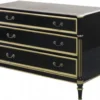 Casa Padrino Luxus Barock Kommode mit 3 Schubladen und Marmorplatte Schwarz / Gold / Weiß 111,3 x 52,6 x H. 81,3 cm - Luxus Möbel im Barockstil