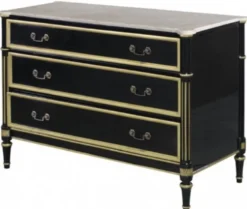 Casa Padrino Luxus Barock Kommode mit 3 Schubladen und Marmorplatte Schwarz / Gold / Weiß 111,3 x 52,6 x H. 81,3 cm - Luxus Möbel im Barockstil