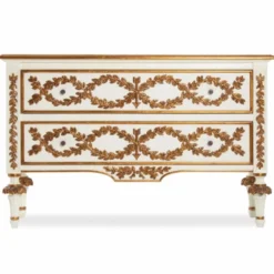 Casa Padrino Luxus Barock Kommode Elfenbein / Gold 135 cm - Barock Möbel