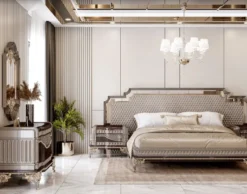 Casa Padrino Luxus Barock Kommode mit Wandspiegel Dunkelbraun / Grau / Gold
