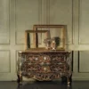 Casa Padrino Luxus Barock Kommode Schwarz / Mehrfarbig / Antik Gold - Handgefertigte Massivholz Kommode mit 2 Schubladen - Luxus Schlafzimmer Möbel im Barockstil - Luxus Qualität - Made in Italy