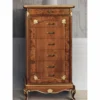 Casa Padrino Luxus Barock Kommode mit 7 Schubladen Braun / Gold H. 135 cm - Made in Italy