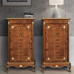 Casa Padrino Luxus Barock Kommode mit 7 Schubladen Braun / Gold H. 135 cm - Made in Italy
