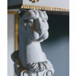 Casa Padrino Luxus Barock Konsole Grau / Gold 144 cm - Barock Möbel - Made in Italy