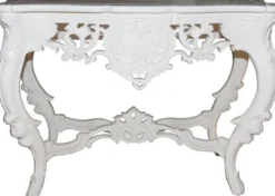 Casa Padrino Luxus Barock Konsolentisch in Weiss, Massivholz, Breite 110 cm, Tiefe 45 cm, Höhe 86 cm