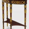 Casa Padrino Luxus Barock Konsole Dunkelbraun / Gold 90 x 35 x H. 86 cm - Handgefertigter Massivholz Konsolentisch - Luxus Wohnzimmer Möbel im Barockstil - Barock Möbel - Barock Einrichtung