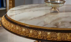 Casa Padrino Luxus Barock Konferenztisch Weiß / Dunkelbraun / Gold - Prunkvoller Massivholz Büro Tisch im Barockstil - Barock Büro Möbel - Edel & Prunkvoll