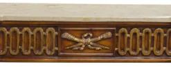Casa Padrino Luxus Barock Konsole Braun / Gold / Cremefarben - Handgefertigter Massivholz Konsolentisch mit edlen Verzierungen und Marmorplatte - Barock Möbel