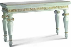 Casa Padrino Luxus Barock Konsole Weiß / Gold 140,5 cm - Made in Italy