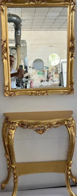 Casa Padrino Luxus Barock Konsole Gold - Prunkvoller Massivholz Konsolentisch - Handgefertigte Luxus Barock Möbel - Luxus Qualität - Made in Italy