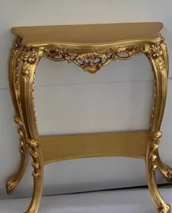Casa Padrino Luxus Barock Konsole Gold - Prunkvoller Massivholz Konsolentisch - Handgefertigte Luxus Barock Möbel - Luxus Qualität - Made in Italy