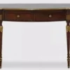 Casa Padrino Luxus Barock Konsole Dunkelbraun / Antik Gold - Handgefertigter Massivholz Konsolentisch mit 4 Schubladen - Luxus Wohnzimmer Möbel im Barockstil - Barock Möbel - Barock Einrichtung