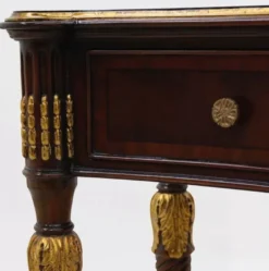 Casa Padrino Luxus Barock Konsole Dunkelbraun / Antik Gold - Handgefertigter Massivholz Konsolentisch mit 4 Schubladen - Luxus Wohnzimmer Möbel im Barockstil - Barock Möbel - Barock Einrichtung
