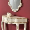 Casa Padrino Luxus Barock Konsole mit Wandspiegel Weiß / Gold - Handgefertigte Massivholz Barock Möbel - Luxus Qualität - Made in Italy