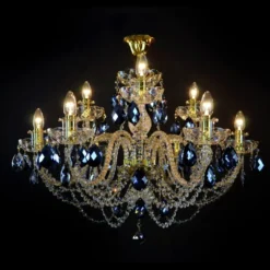 Casa Padrino Luxus Barock Kristall Kronleuchter Gold Ø 80 x H. 60 cm - Prunkvolle Messing Kronleuchter mit böhmischem Kristallglas - Barock Möbel - Edel & Prunkvoll