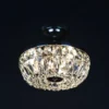 Casa Padrino Luxus Barock Kristall Deckenleuchte Silber Ø 30 x H. 16 cm - Prunkvolle Messing Deckenleuchte mit böhmischem Kristallglas - Barock Möbel - Edel & Prunkvoll
