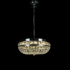 Casa Padrino Luxus Barock Kristall Deckenleuchte Silber Ø 40 x H. 17 cm - Prunkvolle Messing Deckenleuchte mit böhmischem Kristallglas - Barock Möbel - Edel & Prunkvoll