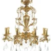 Casa Padrino Luxus Barock Kristall Kronleuchter Gold Ø 70 x H. 80 cm - Prunkvoller Messing Kronleuchter mit edlem Kristallglas - Barock Wohnzimmer Kronleuchter - Barock Hotel Kronleuchter