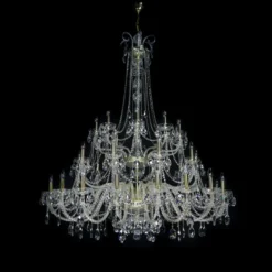 Casa Padrino Luxus Barock Kristall Kronleuchter Gold Ø 160 x H. 200 cm - Prunkvolle Messing Kronleuchter mit böhmischem Kristallglas - Barock Möbel - Edel & Prunkvoll