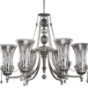 Casa Padrino Luxus Barock Kristall Kronleuchter Silber Ø 60 x H. 65 cm - Prunkvoller Wohnzimmer Kronleuchter im Barockstil - Edel & Prunkvoll