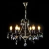 Casa Padrino Luxus Barock Kristall Kronleuchter Silber Ø 60 x H. 50 cm - Prunkvolle Messing Kronleuchter mit böhmischem Kristallglas - Barock Möbel - Edel & Prunkvoll