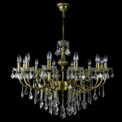 Casa Padrino Luxus Barock Kristall Kronleuchter Gold Ø 83 x H. 60 cm - Prunkvolle Messing Kronleuchter mit böhmischem Kristallglas - Barock Möbel - Edel & Prunkvoll