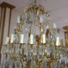 Casa Padrino Luxus Barock Kristall Kronleuchter Gold / Weiß - Prunkvoller Barockstil Kronleuchter - Barock Kristall Leuchten - Edel & Prunkvoll