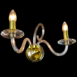 Casa Padrino Luxus Barock Kristall Tischleuchte Gold 40 x 17 x H. 20 cm - Prunkvolle Messing Tischleuchte mit böhmischem Kristallglas - Barock Möbel - Edel & Prunkvoll