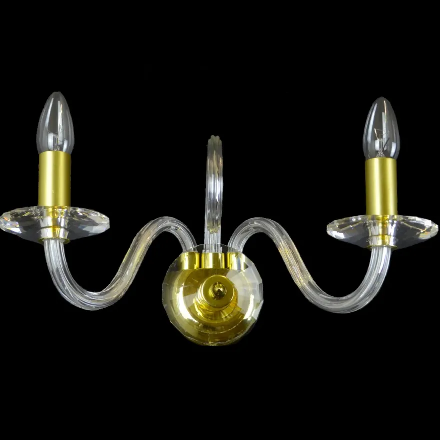 Casa Padrino Luxus Barock Kristall Tischleuchte Gold 40 x 17 x H. 20 cm - Prunkvolle Messing Tischleuchte mit böhmischem Kristallglas - Barock Möbel - Edel & Prunkvoll