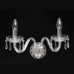 Casa Padrino Luxus Barock Kristall Tischleuchte Gold 40 x 20 x H. 20 cm - Prunkvolle Messing Tischleuchte mit böhmischem Kristallglas - Barock Möbel - Edel & Prunkvoll