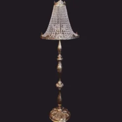 Casa Padrino Luxus Barock Kristallglas Stehleuchte Messing H. 162 cm - Barock Leuchten