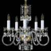 Casa Padrino Luxus Barock Kristall Kronleuchter Gold / Weiß Ø 52 x H. 68 cm - Prunkvoller Barockstil Kronleuchter mit böhmischen Kristallglas - Barock Kristall Leuchten