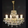 Casa Padrino Luxus Barock Kristall Kronleuchter Gold Ø 60 x H. 44 cm - Prunkvolle Messing Kronleuchter mit böhmischem Kristallglas - Barock Möbel - Edel & Prunkvoll