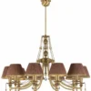 Casa Padrino Luxus Barock Kristall Kronleuchter Messing mit Patina / Dunkelbraun / Gold Ø 86 x H. 70 cm