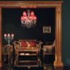 Casa Padrino Luxus Barock Kristall Kronleuchter Silber / Rot Ø 80 x H. 90 cm - Prunkvoller Barockstil Kronleuchter mit venzezianischem Glas und Swarovski Kristallglas - Made in Italy
