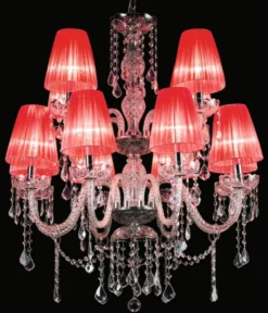 Casa Padrino Luxus Barock Kristall Kronleuchter Silber / Rot Ø 80 x H. 90 cm - Prunkvoller Barockstil Kronleuchter mit venzezianischem Glas und Swarovski Kristallglas - Made in Italy
