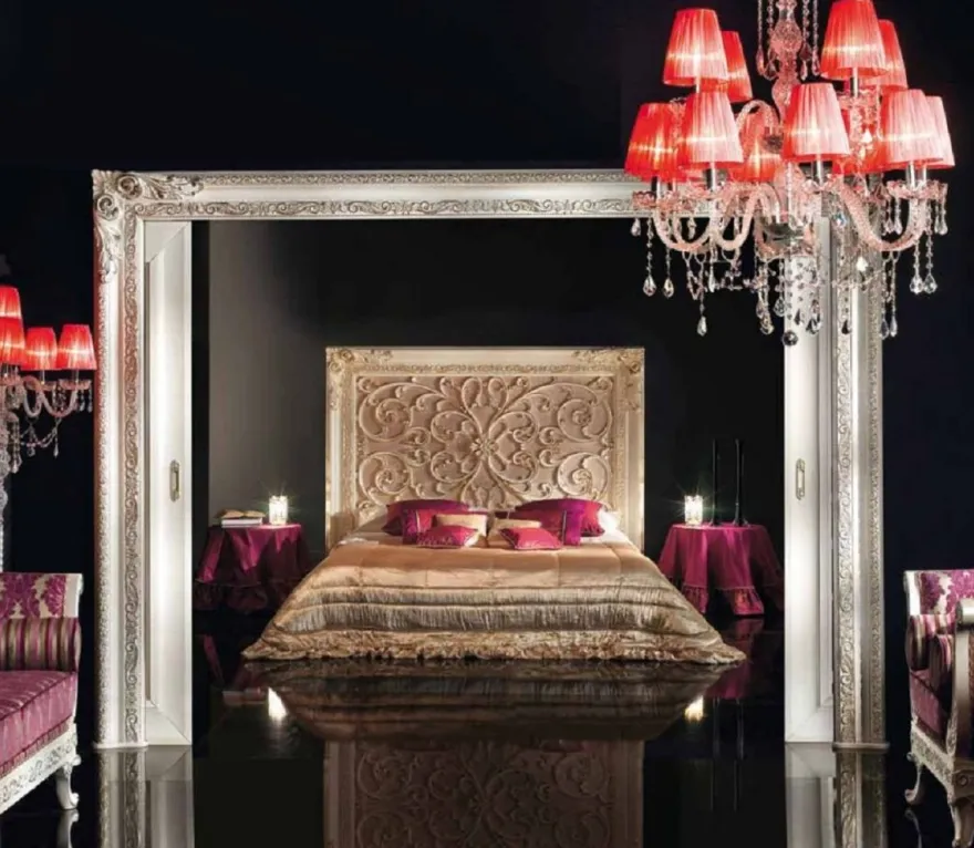 Casa Padrino Luxus Barock Kristall Kronleuchter Silber / Rot Ø 80 x H. 90 cm - Prunkvoller Barockstil Kronleuchter mit venzezianischem Glas und Swarovski Kristallglas - Made in Italy