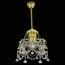 Casa Padrino Luxus Barock Kristall Kronleuchter Gold Ø 30 x H. 35 cm - Prunkvolle Messing Kronleuchter mit böhmischem Kristallglas - Barock Möbel - Edel & Prunkvoll