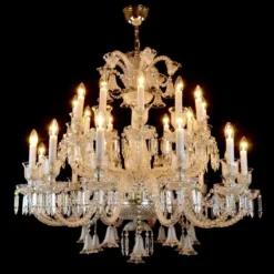 Casa Padrino Luxus Barock Kristall Kronleuchter Silber Ø 105 x H. 98 cm - Prunkvolle Messing Kronleuchter mit böhmischem Kristallglas - Barock Möbel - Edel & Prunkvoll