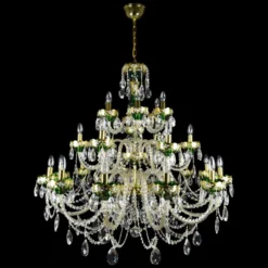 Casa Padrino Luxus Barock Kristall Kronleuchter Gold Ø 100 x H. 97 cm - Prunkvolle Messing Kronleuchter mit böhmischem Kristallglas - Barock Möbel - Edel & Prunkvoll