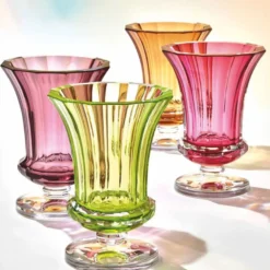 Casa Padrino Luxus Barock Kristallglas Vase Ø 15 x H. 15,2 cm - Mundgeblasen