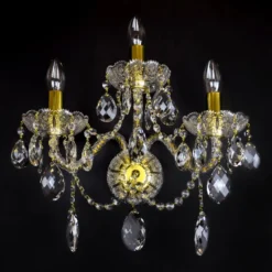 Casa Padrino Luxus Barock Kristall Wandleuchte Gold 38 x 20 x H. 37 cm - Prunkvolle Messing Wandleuchte mit böhmischem Kristallglas - Barock Möbel - Edel & Prunkvoll