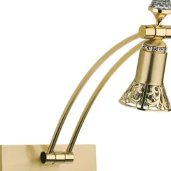 Casa Padrino Luxus Barock Kristall LED Wandleuchte / Leseleuchte Gold H. 35 cm
