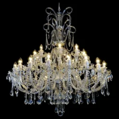 Casa Padrino Luxus Barock Kristall Kronleuchter Silber Ø 114 x H. 170 cm - Prunkvolle Messing Kronleuchter mit böhmischem Kristallglas - Barock Möbel - Edel & Prunkvoll