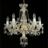 Casa Padrino Luxus Barock Kristall Kronleuchter Gold Ø 55 x H. 55 cm - Prunkvolle Messing Kronleuchter mit böhmischem Kristallglas - Barock Möbel - Edel & Prunkvoll