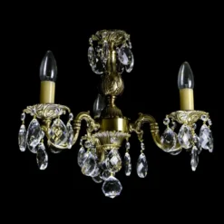 Casa Padrino Luxus Barock Kristall Kronleuchter Gold Ø 35 x H. 36 cm - Prunkvolle Messing Kronleuchter mit böhmischem Kristallglas - Barock Möbel - Edel & Prunkvoll